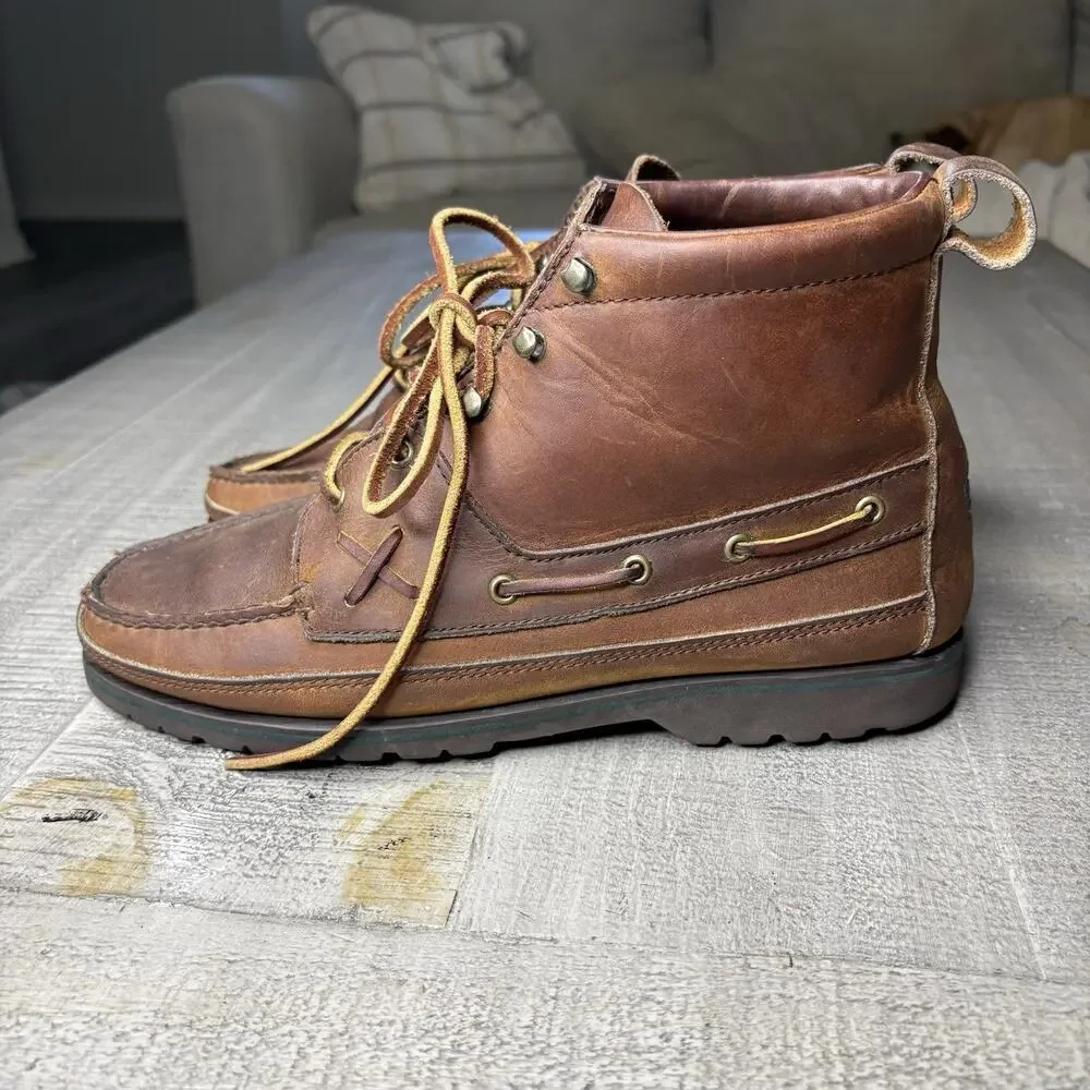 Vintage Ralph Lauren Polo Country Ankle Boots Leather Lace Up Size 10D